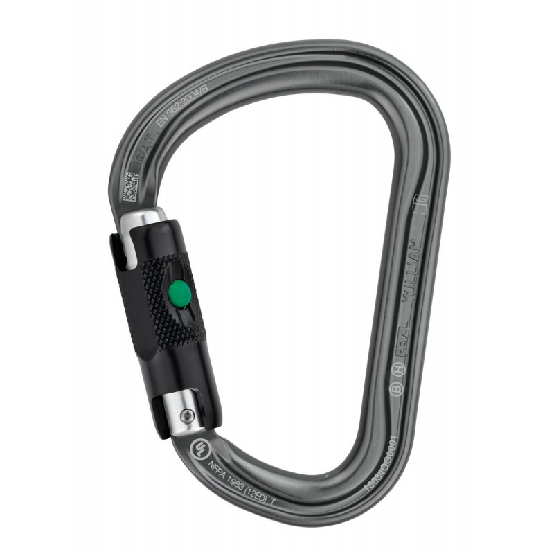 Petzl William Large, pearshaped locking carabiner for belay stations and belaying with a Munter